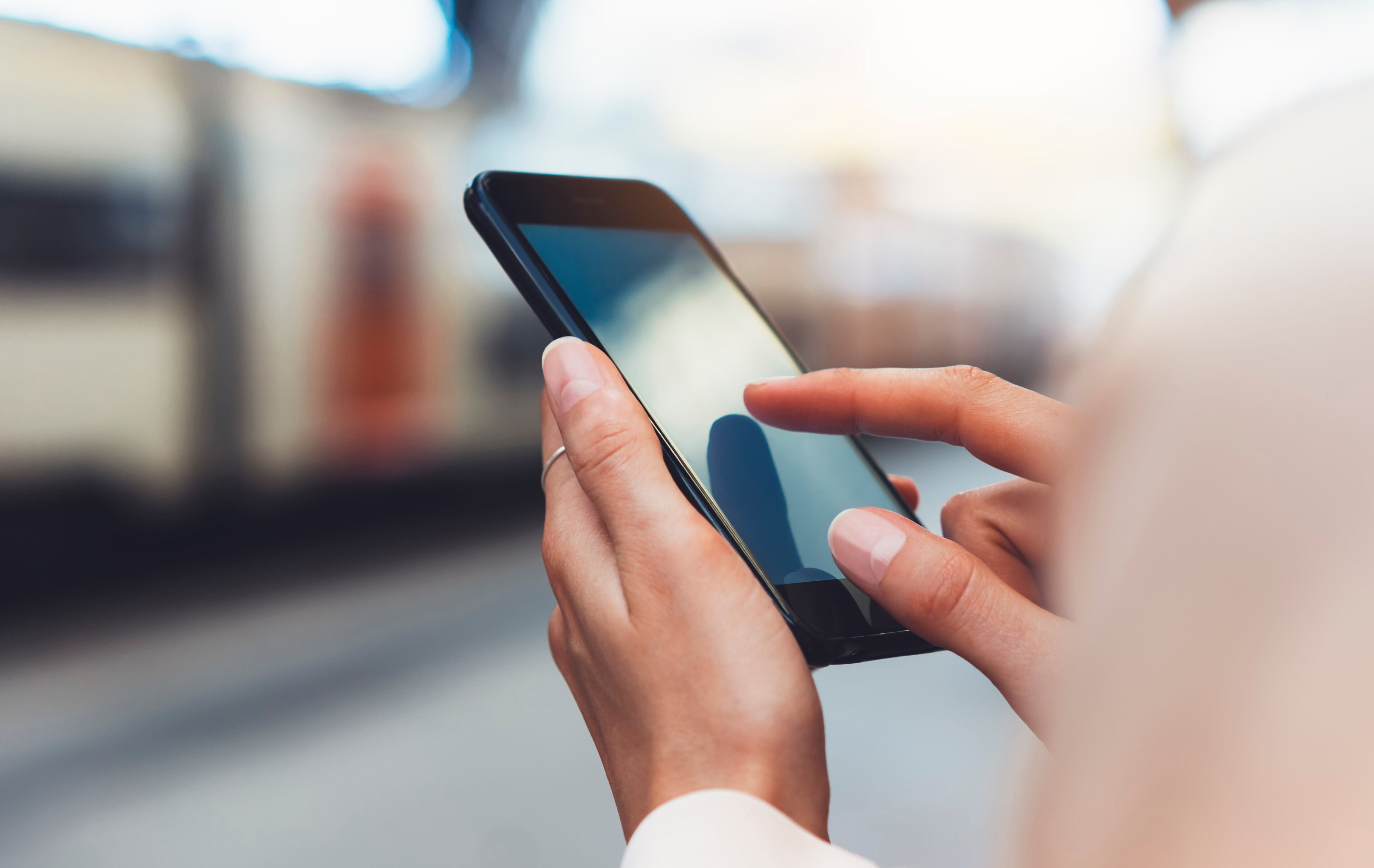 Person using a smartphone.